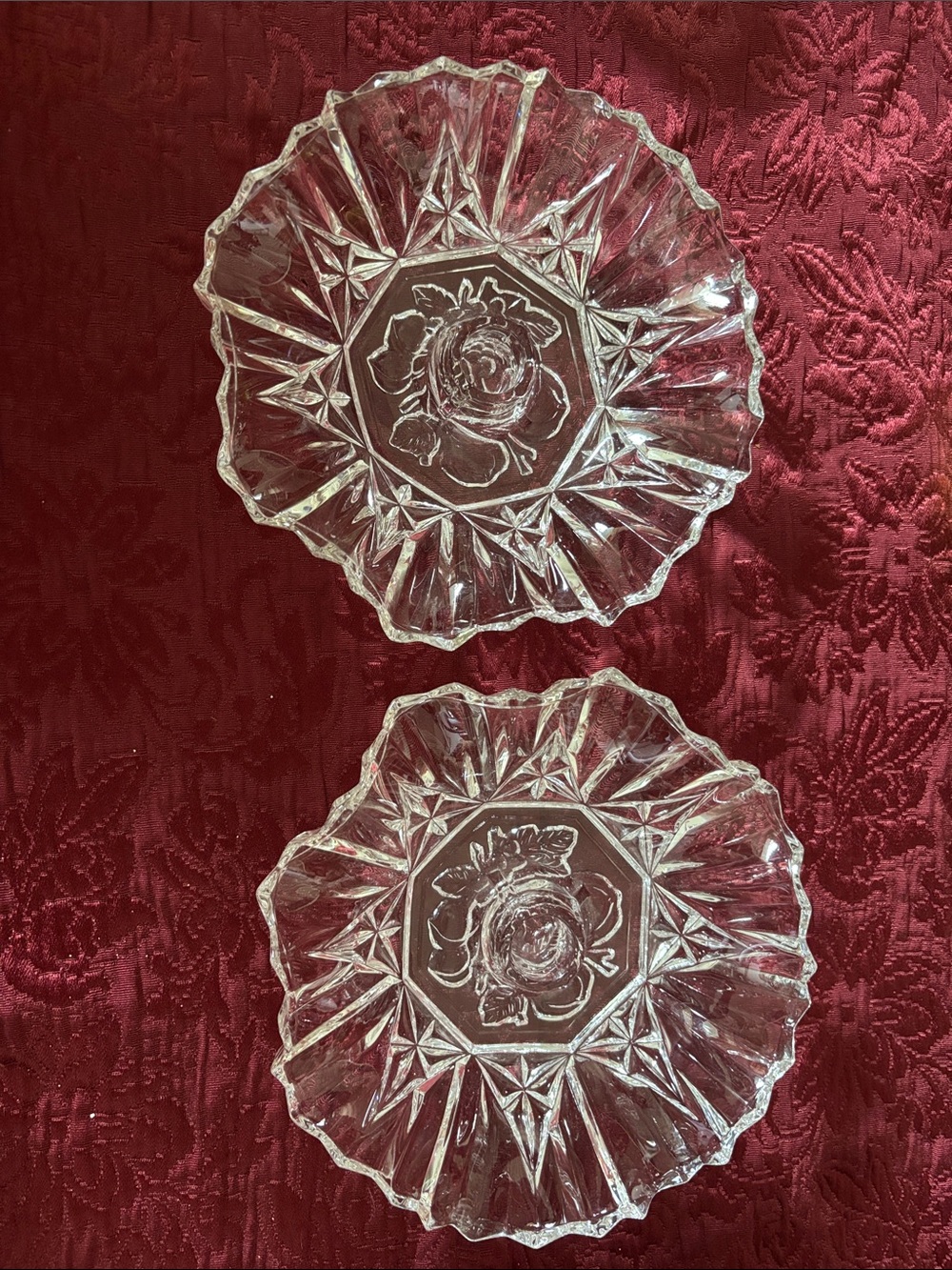 Vintage Pressed Glass Candle Holders – Pair